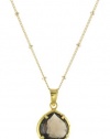 Coralia Leets Jewelry Design Riviera Teardrop Framed Smokey Topaz Necklace, 17