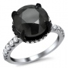 5.25ct Black Diamond Carries Sex & The City Engagement Ring 18k White Black Gold with a 4.35ct Center Diamond and .90ct of Surrounding Diamonds