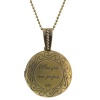 1.25 French Inscription Plus Que Ma Propre Vie Circular Engraved Locket Pendant