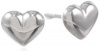 Duragold 14k White Gold Puff Heart Baby Thread Earrings