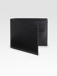 EXCLUSIVELY AT SAKS. Sophisticated with a sporty feel, in a classic leather logo stamped design.One billfold compartmentSix card slots4½ x 3½Made in Italy