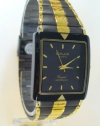 Omax Quartz Men Watches 2 tone Black N Gold Case with Black Dial