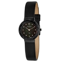 Skagen Women's 456SBLB Denmark Black Mother-Of-Pearl Dial Watch