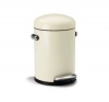 simplehuman Round Retro Step Trash Can, Cream Steel, 4-1/2-Liter / 1.2-Gallon