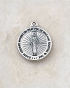 Sterling Silver Women's Miraculous Round Our Lady Virgin Mary Medal Necklace Jewelry