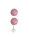 Authentic Pink Sapphire Color Crystal Ball Stud Earrings Sterling Silver 2 Carats Total Weight Special Limited Time Offer Super Sale Price, Comes with a Free Gift Pouch and Gift Box