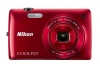 Nikon COOLPIX S4300 16 MP Digital Camera with 6x Zoom NIKKOR Glass Lens and 3-inch Touchscreen LCD (Red)