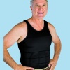 Mens Body Shaper Slimming Stomach Waistline Trimmer Black Undershirt