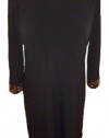 Laundry by Shelli Segal Black Embellished Long Sleeve Dress Key Hole Back Size 12