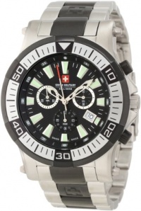 Swiss Military Calibre Men's 06-5H1-04-007 Hawk Chronograph Black Textured Dial Steel Bracelet Watch