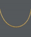 A simple chain to complement your other accessories perfectly. Necklace features a diamond cut seamless rope design crafted in 14k gold. Approximate length: 24 inches.