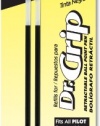 Pilot Dr. Grip Ballpoint Ink Refill, 2-Pack for Retractable Pens, Fine Point, Black Ink (77210)