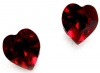 Precious Small 1/4 Multi-faceted Sparkling Ruby Red Genuine Swarovski Crystal Heart Stud Earrings