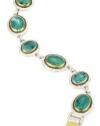 GURHAN Gaunlet Dark and White Silver with Gold Turquoise-Color Bracelet