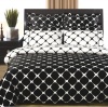 8PC Black and White LUXURY EGYPTIAN COTTON Reversible Duvet & Sheet Set, FULL