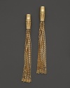 Alluring fringed bamboo earrings in yellow gold from Gucci.