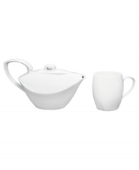 For the modern tea lover, Dansk presents a unique tea set in glossy white porcelain shaped like a modern sculpture. Like the rest of the Classic Fjord serveware and serving dishes collection, the tea set features great Scandinavian design, which emphasizes organic, fluid shapes that will always be fresh and modern.