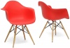 Baxton Studio Pascal Plastic Mid-Century Modern Shell Chair, Red, Set of 2