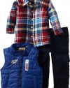 Nannette Baby-Boys Infant 3 Piece Race Team Vest Set, Blue, 12 Months