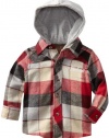 Woolrich Baby-Boys Infant Zipper On Plaid Knit Top, Black, 18 Months