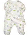 Little Me Baby-Boys Newborn Fun Safari Footie and Hat, White Print, Preemie