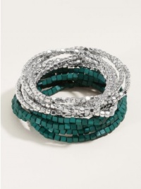 GUESS Silver-Tone and Teal Multi-Strand Bracel