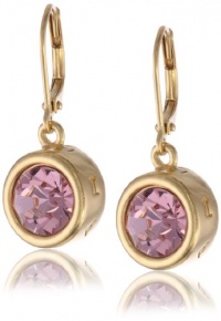 T Tahari Essentials Gold and Light Rose Signature Drop Earrings