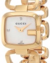 Gucci Women's YA125513 G-Gucci White Mother of Pearl Dial with Diamonds Watch