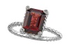 Genuine Garnet Ring by Effy Collection® in 14 kt White Gold Size 8