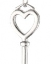 Sterling Silver Heart Topped Key Pendant Necklace, 18