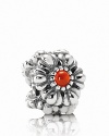 Birthstone accents add a personal touch to PANDORA's floral charm.