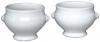 Emile Henry Lion's Head Soup Bowls, Set of 2, White