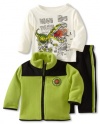 Kids Headquarters Baby-boys Infant KHQ T-Rex Jacket with Long Sleeve Tee and Pant, Green, 18 Months