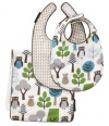 DwellStudio Bib and Burp Set, Owls