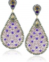 Miguel Ases Blue Quartz and Swarovski Tear Drop Earrings