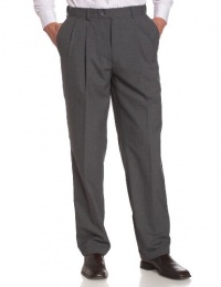 Louis Raphael LUXE Men's 100% Wool Pleated Hidden Extension Dress Pant,Med Grey,31x30