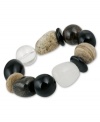 Beach chic. The cool Brasilian stones on Avalonia Road's unique beaded bracelet have a calming effect. Includes tiger's eye (19 ct. t.w.), onyx (35 ct. t.w.), jasper (23 ct. t.w.) and quartz (19 ct. t.w.). Bracelet stretches to fit wrist. Approximate diameter: 3 inches. Approximate length: 6 inches.