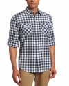 IZOD Men's Long Sleeve Plaid Button Down Shirt