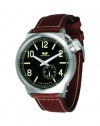 Vestal Men's CTN3L04 Canteen Black Dial Brown Leather Watch