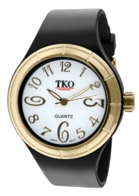 TKO ORLOGI Women's TK530-BG Black and White Collection All Rubber Black Glossy Watch