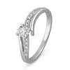 10KT White Gold Round Diamond Bypass Promise Ring (1/10 cttw)