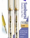 Pentel Arts Sunburst Metallic Gel Pen, Medium Line, Permanent, Gold Ink, 2 Pack (K908BP2X)