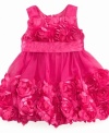 Overflowing with beautiful rose ruffles this dress by Bonnie Baby is irresistibly charming.