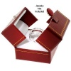 Classic Cartier Design Leatherette Red Double Doors Ring Gift Box