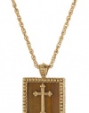 The Vatican Library Collection Gold-Tone Simulated Tiger Eye Cross Necklace