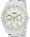 XOXO Women's XO114 Rhinestone Accent White Enamel Bracelet Watch