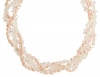 Pink Freshwater Cultured Pearl and Clear Crystal Chip Twister Bead Necklace,36