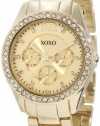 XOXO Women's XO5475 Gold-Tone Bracelet With Rhinestones Accent Bezel Watch