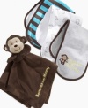 Fun rattle head, cute monkey face, and fuzzy soft velour with silky lining make this snuggle buddy from Carter's perfect for playtime and cuddling.