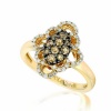 Le Vian Chocolate Diamond Ring in 14K Yellow Gold with Chocolate and White Diamonds at 0.56 Carats